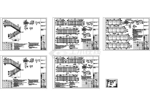 常用几种的楼梯栏杆设计cad全套施工图（含设计说明，种类齐全）-图二