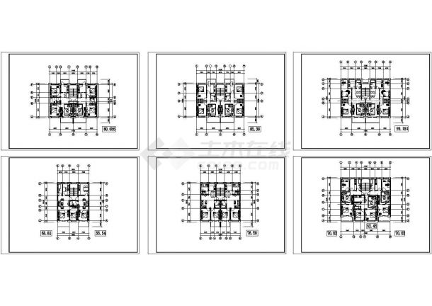 北方高档住宅非常实用的多种户型设计cad图纸-图一