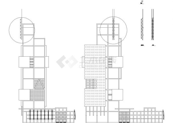 西安邮电大厦（多层框架结构办公楼）设计cad全套建筑施工图（含总图）-图一