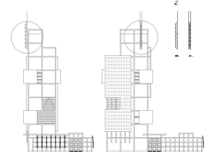 西安邮电大厦（多层框架结构办公楼）设计cad全套建筑施工图（含总图）_图1
