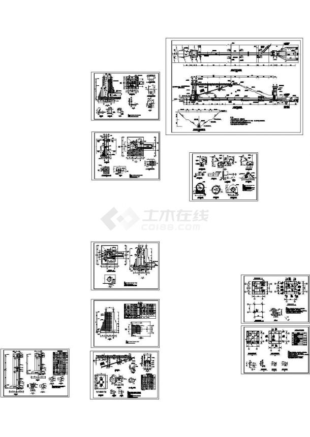 水库除险加固项目CAD施工图（涵管启闭机工作桥）-图二