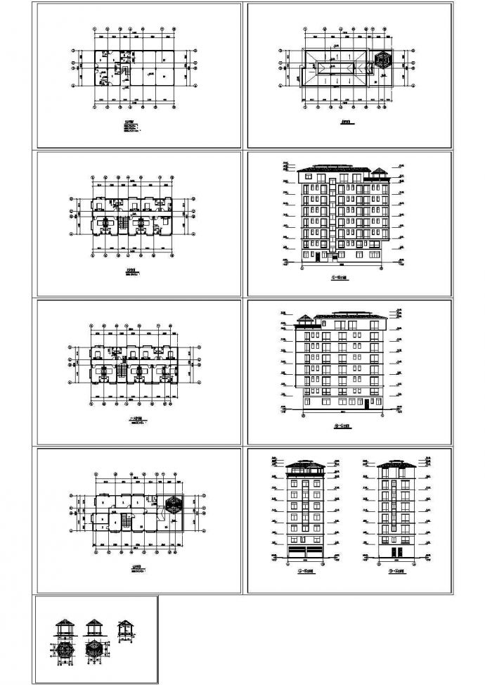 八层出租房建筑设计cad施工图纸（标注详细）_图1