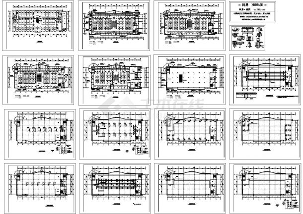银泰服饰城建筑结构设计施工cad图纸，共十六张-图一