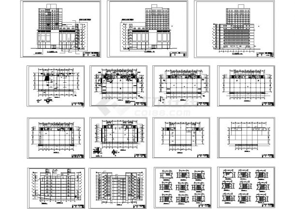新东方百货大楼规划设计建筑施工cad图纸，共十五张-图一