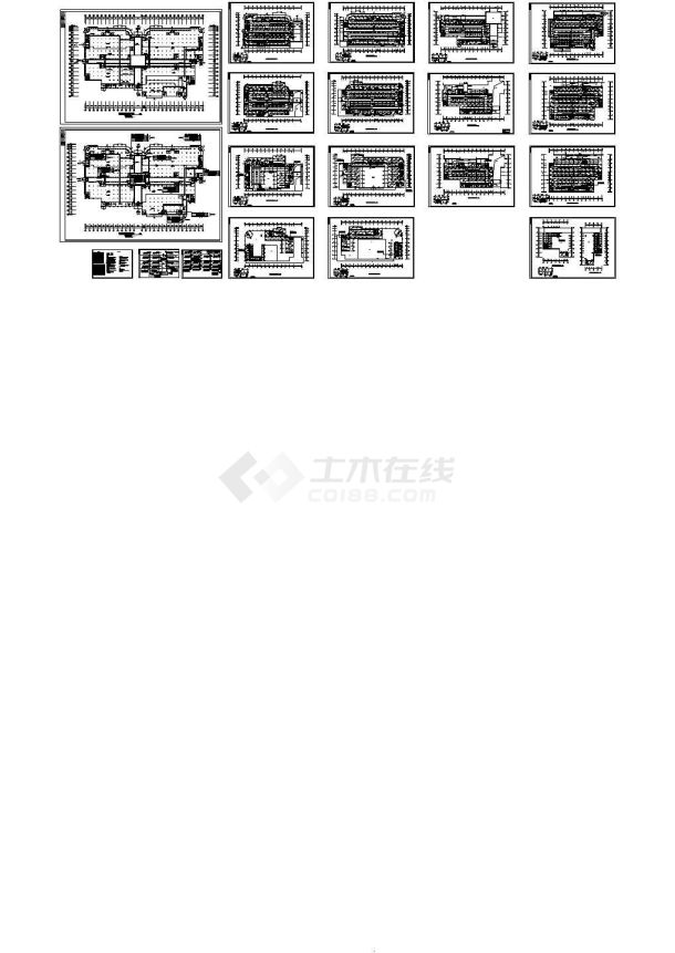 四层消防控制室火灾自动报警消防设计cad图，共二十张-图一