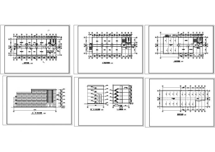 中学实验楼建筑设计图纸(CAD，6张图纸)_图1