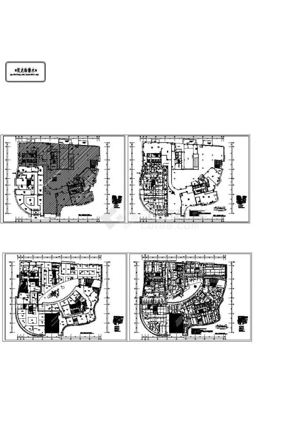 商业建筑消防喷淋专项施工图(cad，6张图纸)，标注明细-图一