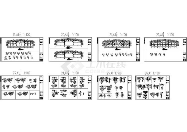 [施工图]某局部带夹层门式刚架厂房结构设计图-图二