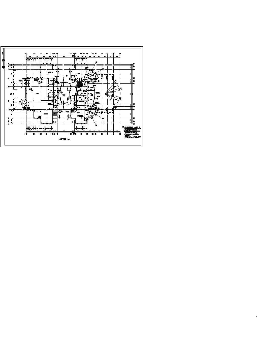 社区中心二层平面建筑设计CAD方案图