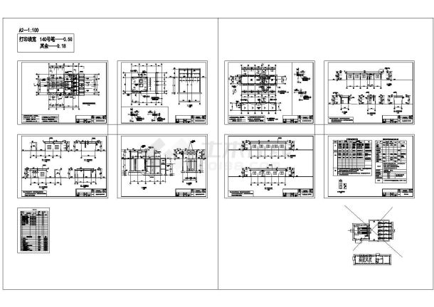 某大型泵房建筑设计全套CAD图-图一