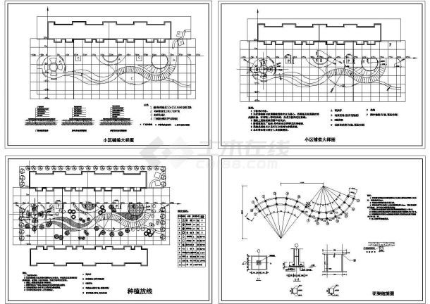 某家属楼种植设计图(CAD，4张图纸)-图一