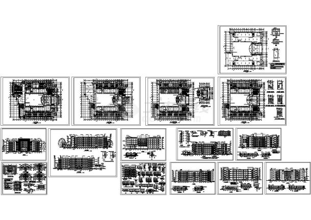 某中学五层框架结构教学楼设计cad全套建筑施工图（标注详细，15张图）-图一