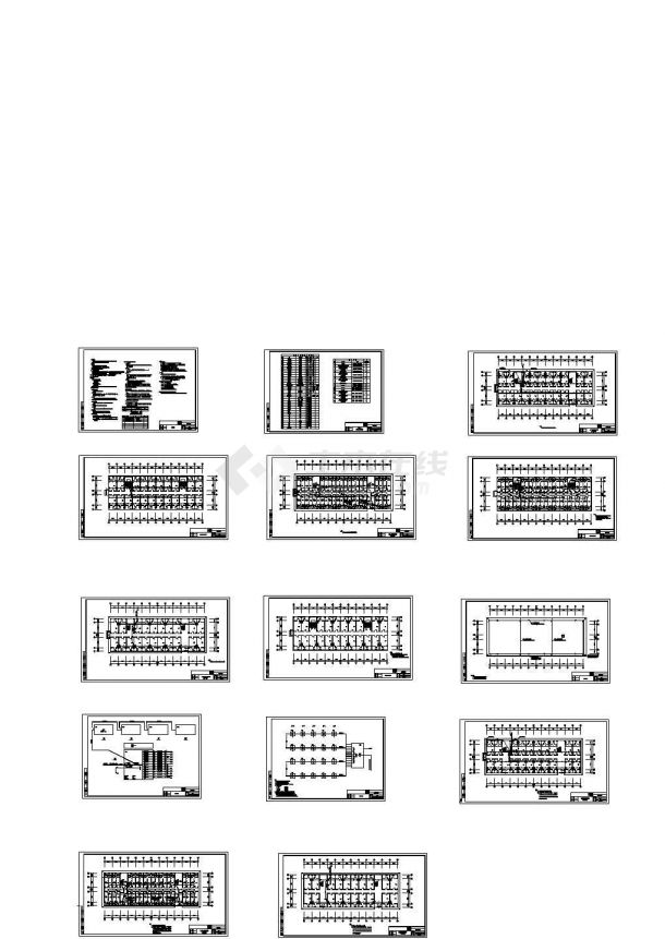某五层框架结构民工宿舍楼建筑结构水电施工图cad版-图二