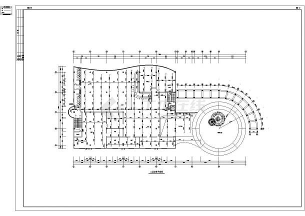 某小区四层砖混结构会所给排水设计cad全套施工图（含设计说明）-图一