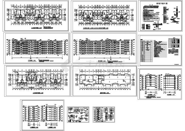 某多层住宅建筑图（cad，13张图纸）-图一