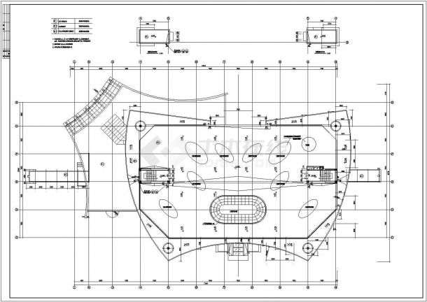 某小区业主会所楼梯间顶面建筑设计CAD方案图-图一