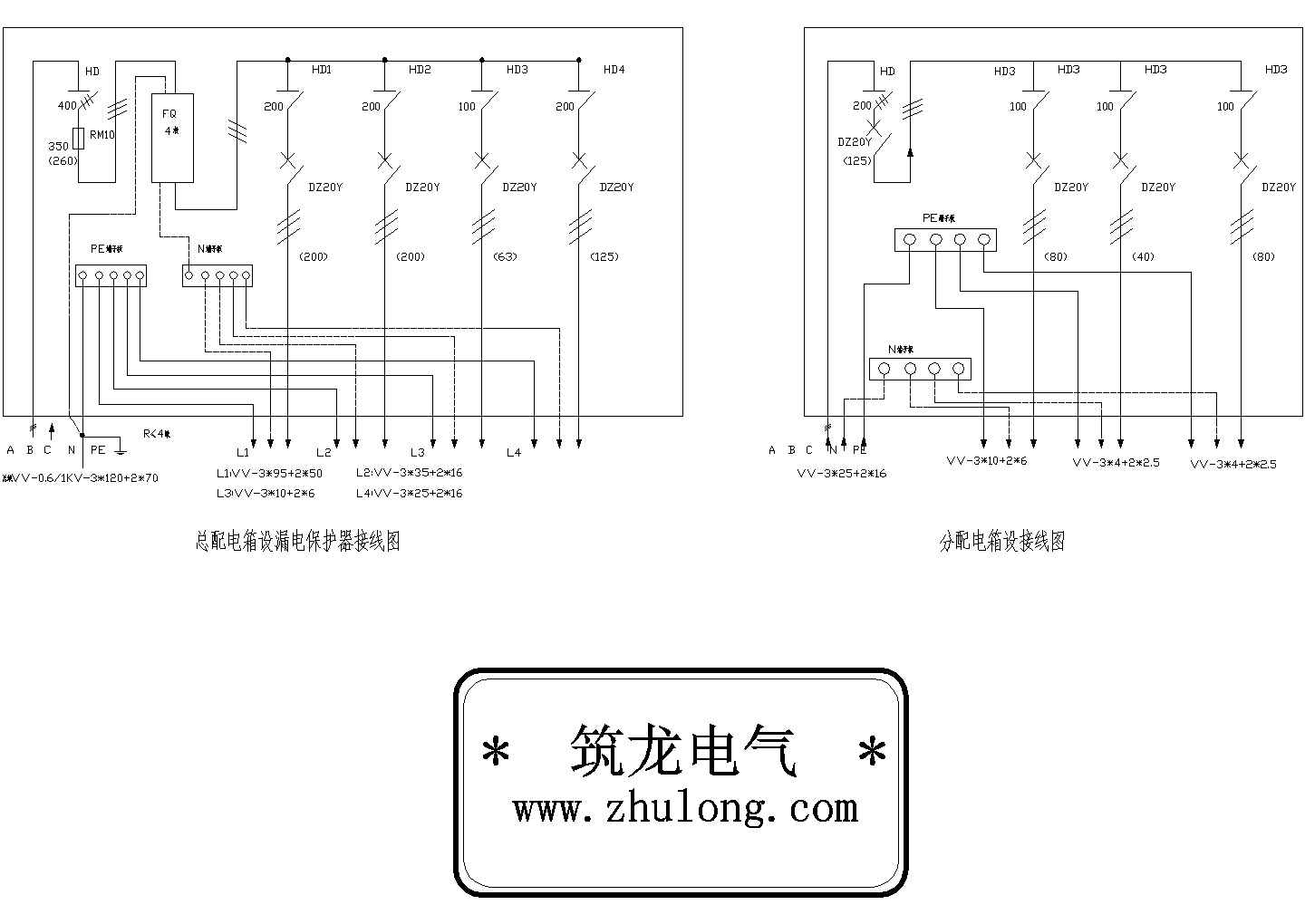 某配电箱详细cad设计接线图