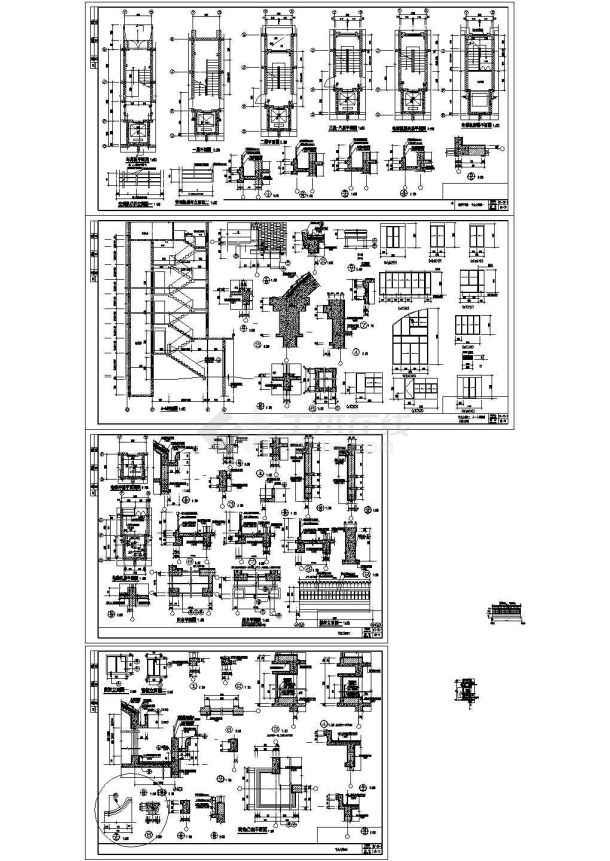 某地中海风格八层板式住宅楼建筑施工全套CAD图纸设计-图二