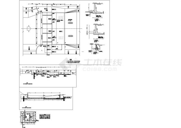 小型橡胶坝工程施工设计CAD全套图纸-图一