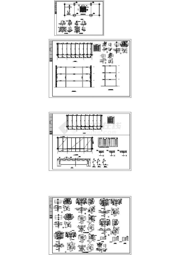 小区钢结构天桥设计图-图一