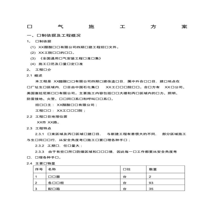 中石化工业厂房电气施工方案