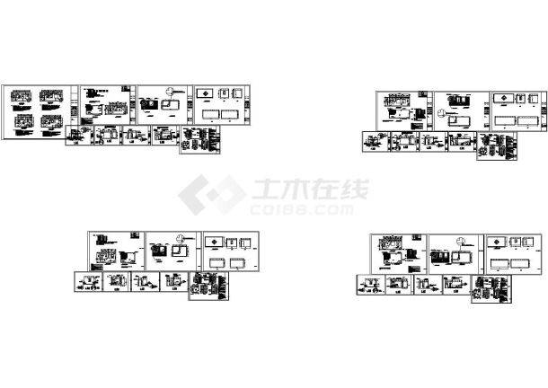 快捷酒店标间单间装修布置图共4套-图一