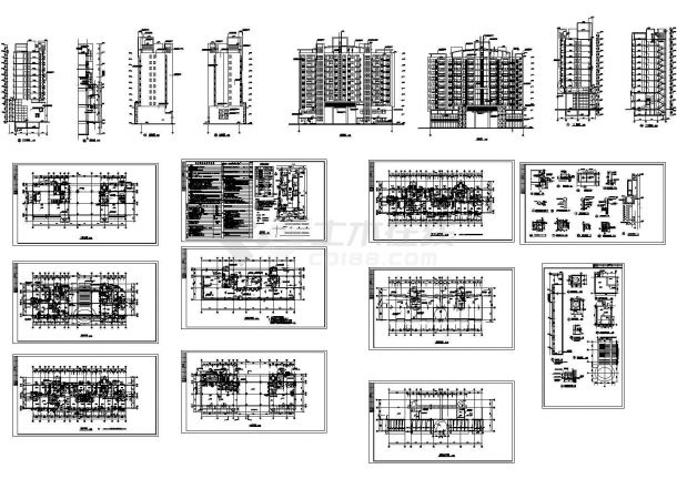某十二层商住楼建筑施工CAD全套图纸设计-图一
