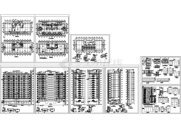 某十层商业用楼建筑施工CAD全套图纸设计-图一