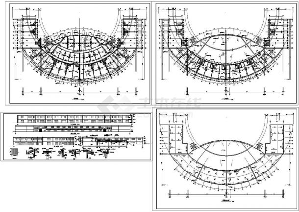 某广场舞台及网点建筑设计CAD图-图一