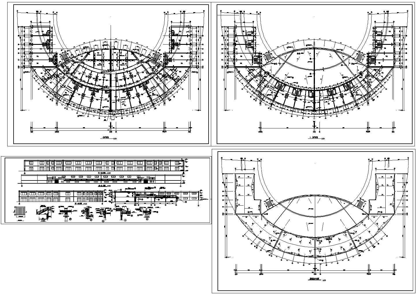 某广场舞台及网点建筑设计CAD图