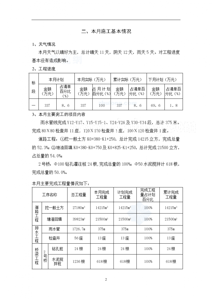 宁波市某市政道路监理月报-图二