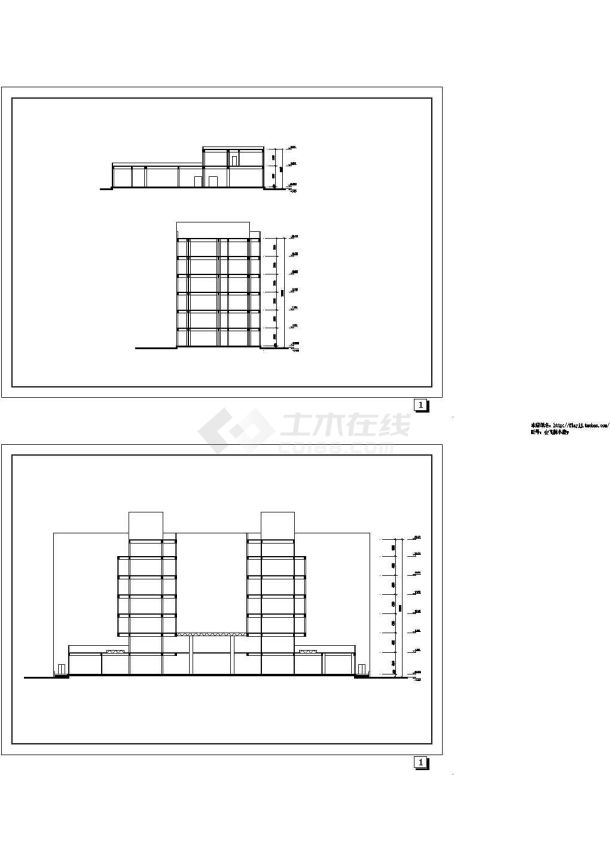 7层38171m2医院病房楼后勤办公楼及医技楼的建筑设计图cad（某甲级院设计，标注详细）-图一