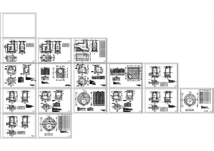 经典污水管网砖砌井圈设计cad构造选用图（标注详细，种类齐全）_图1