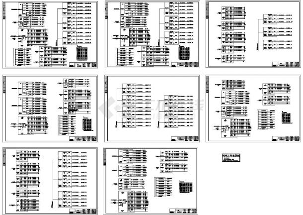 九层住宅楼配电系统设计cad图，共八张-图二