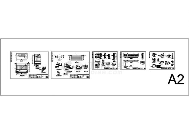 公园仿古建筑施工设计图-图二