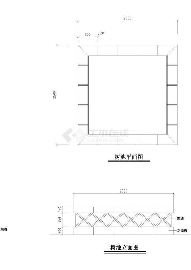 某地区树池大样施工CAD布置图-图一