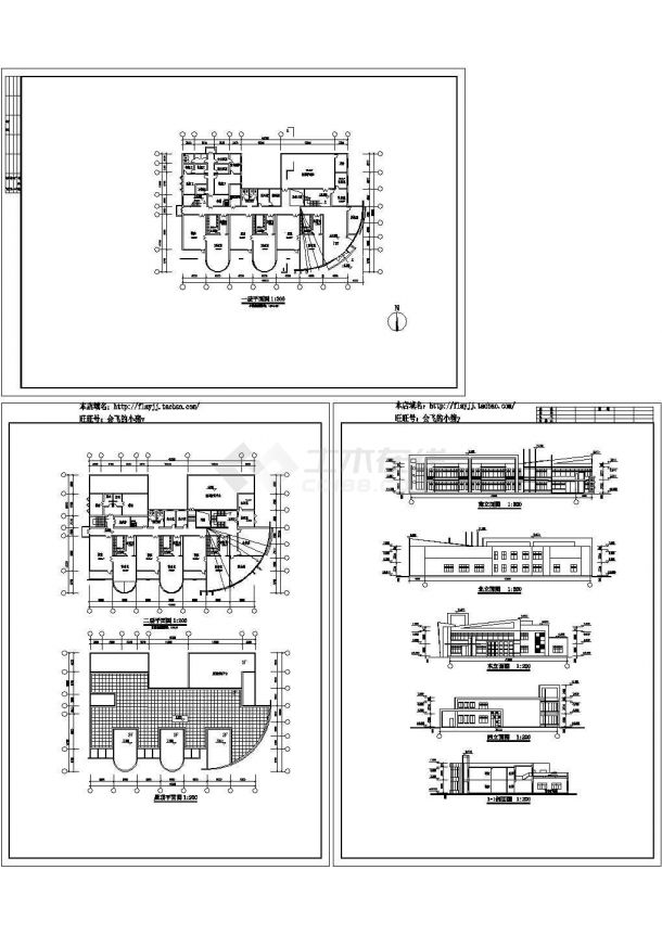 6班：长42.3米 宽30.3米 2层1900平米幼儿园建筑设计图-图一
