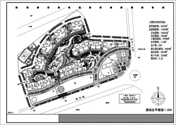 南京路某综合小区规划设计cad图纸-图一