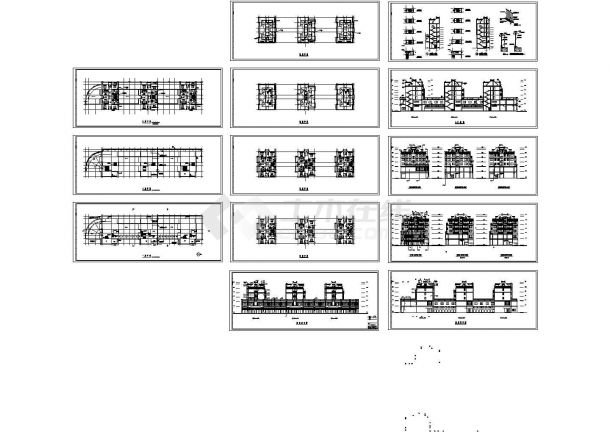 某五层带跃层框架结构住宅楼设计cad全套建筑施工图（甲级院设计，13张图）-图一