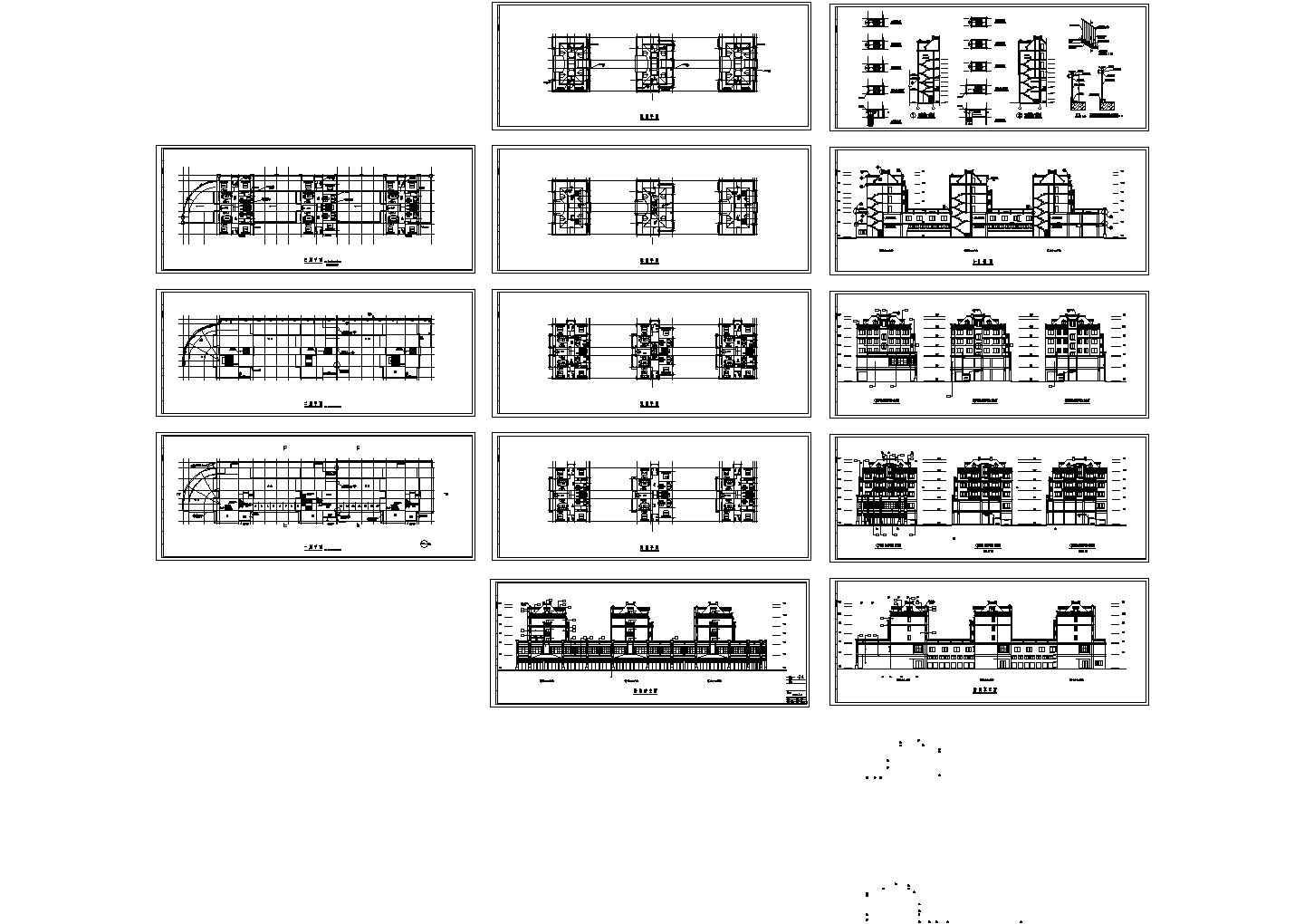 某五层带跃层框架结构住宅楼设计cad全套建筑施工图（甲级院设计，13张图）