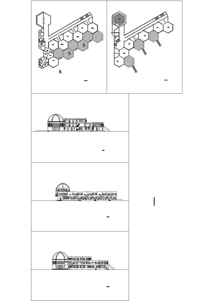 某三层六班幼儿园建筑方案CAD图_图1