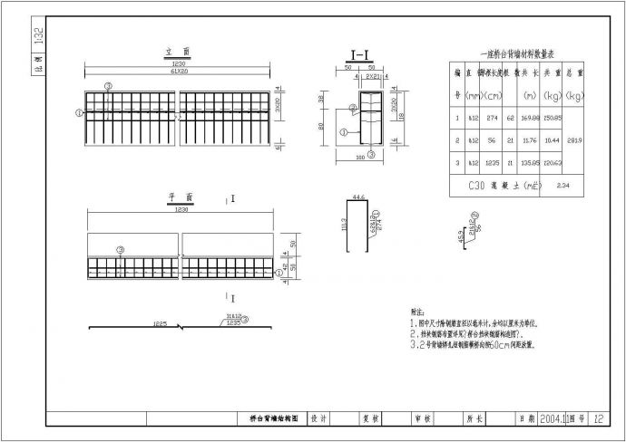 钢筋混凝土平板桥桥台背墙结构节点详图设计_图1