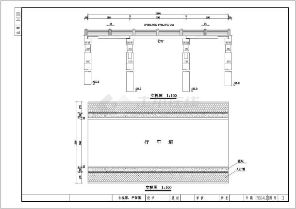 钢筋混凝土平板桥立视、平面节点详图设计-图一