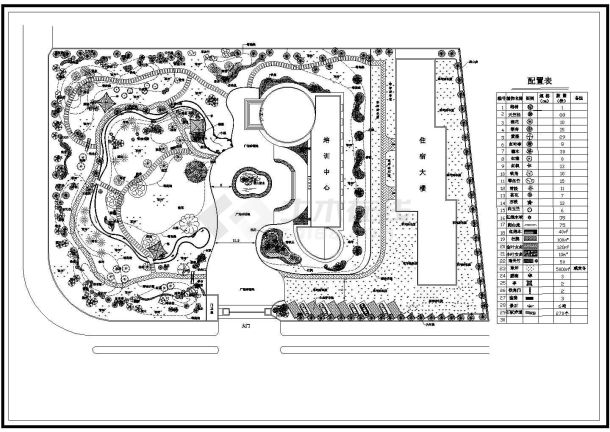 某运管局绿化平面CAD图纸设计-图二