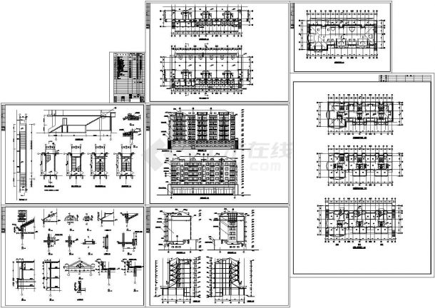 某八层底商住宅楼建筑施工CAD图纸设计-图一