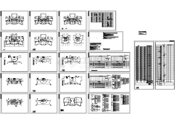 33层高层住宅楼电气系统设计全套施工cad图，共二十二张-图一
