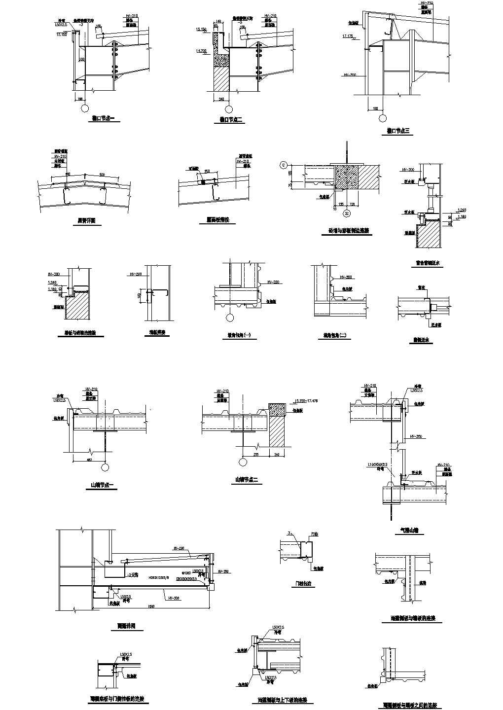 钢结构泛水节点3CAD施工图设计