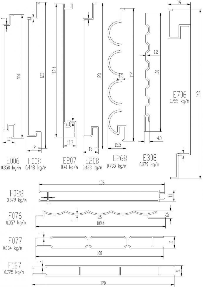 扣板铝合金型材CAD施工图设计_图1