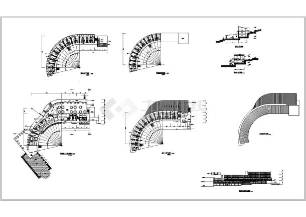 某大型酒店平立剖面设计图纸-图一