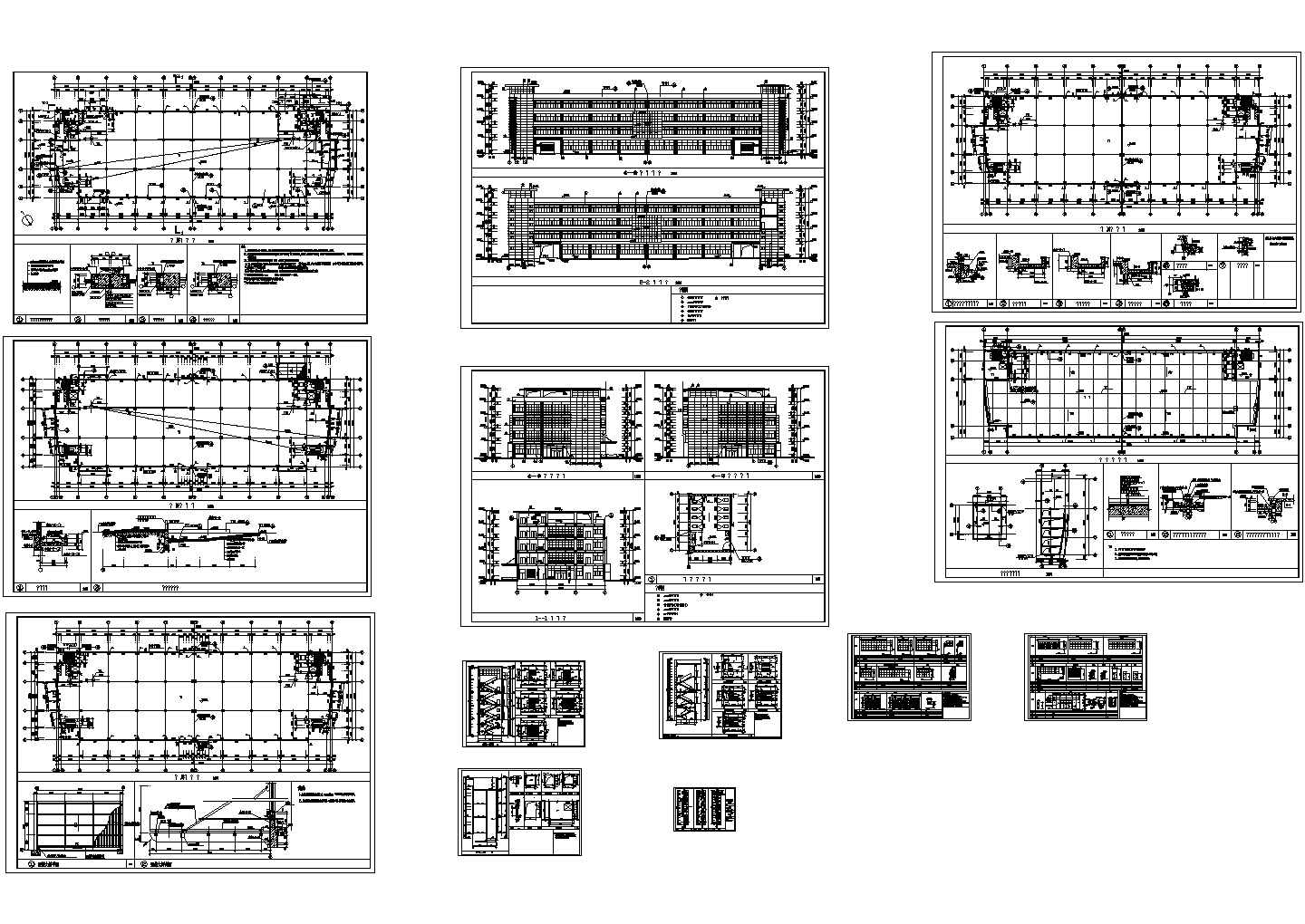 四层中标厂房设计CAD施工图纸
